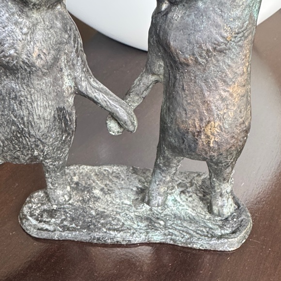 Vintage Whimsical Bronze Rabbit Candle Holder - Picture 3 of 8